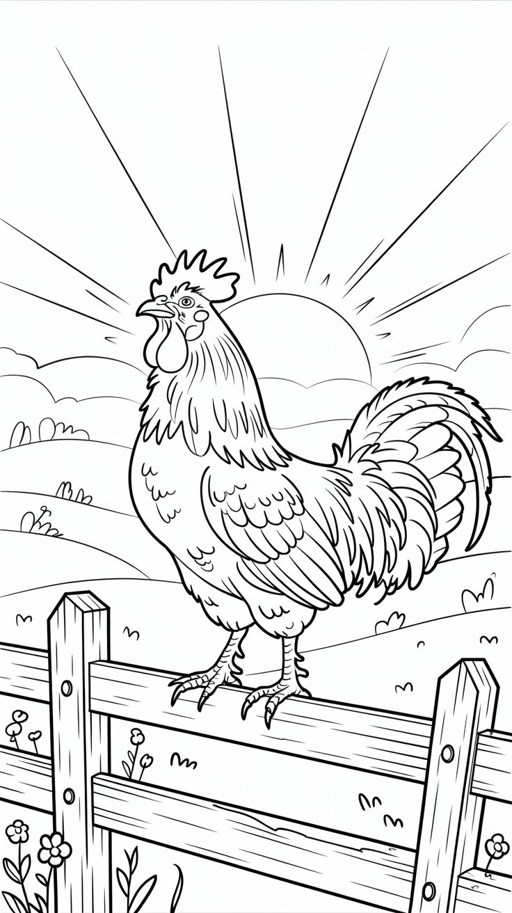 desenho para colorir frango