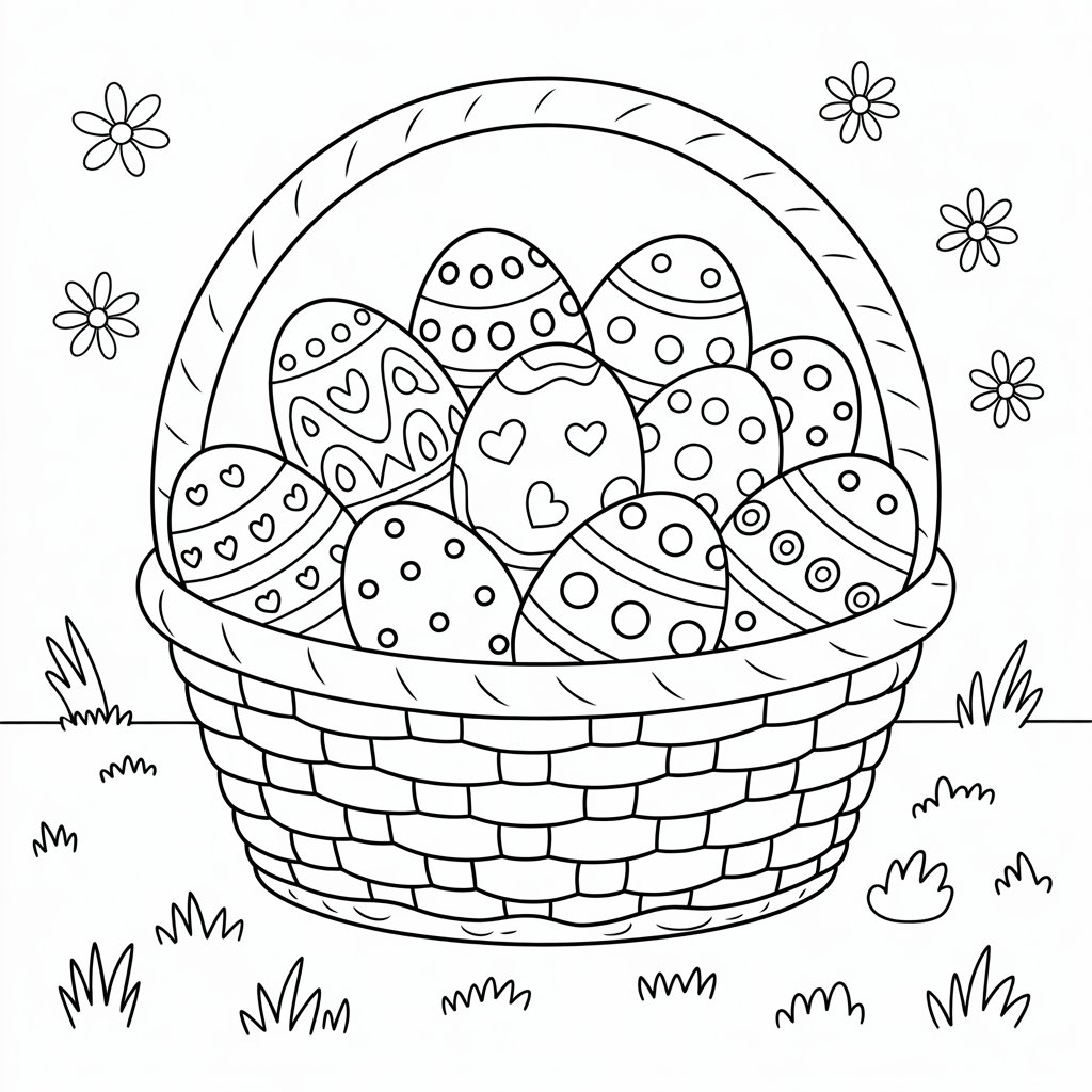 desenho para colorir de ovo de páscoa