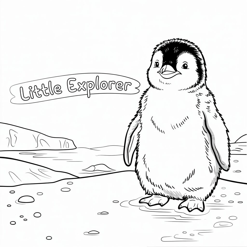 desenho para colorir de pinguim