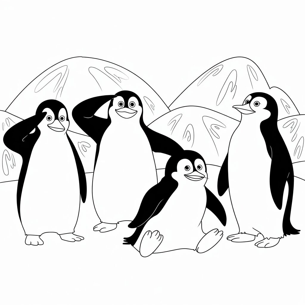 pinguim de madagascar para colorir