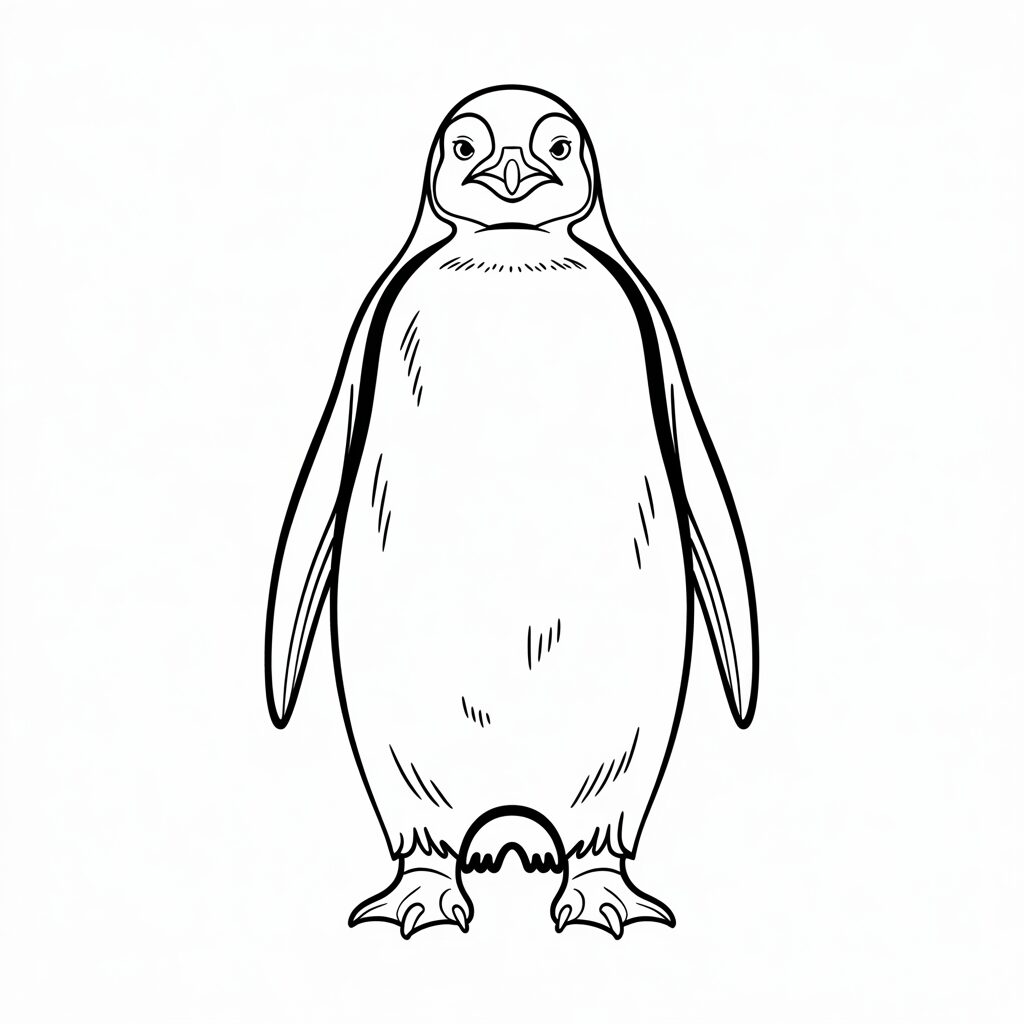 desenho para colorir do pinguim