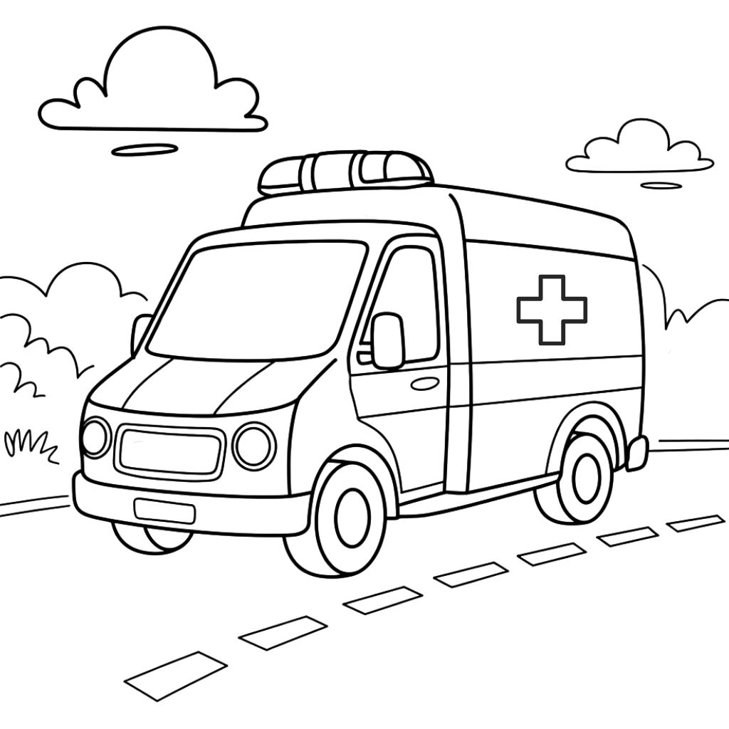 desenhos para colorir de ambulancia
