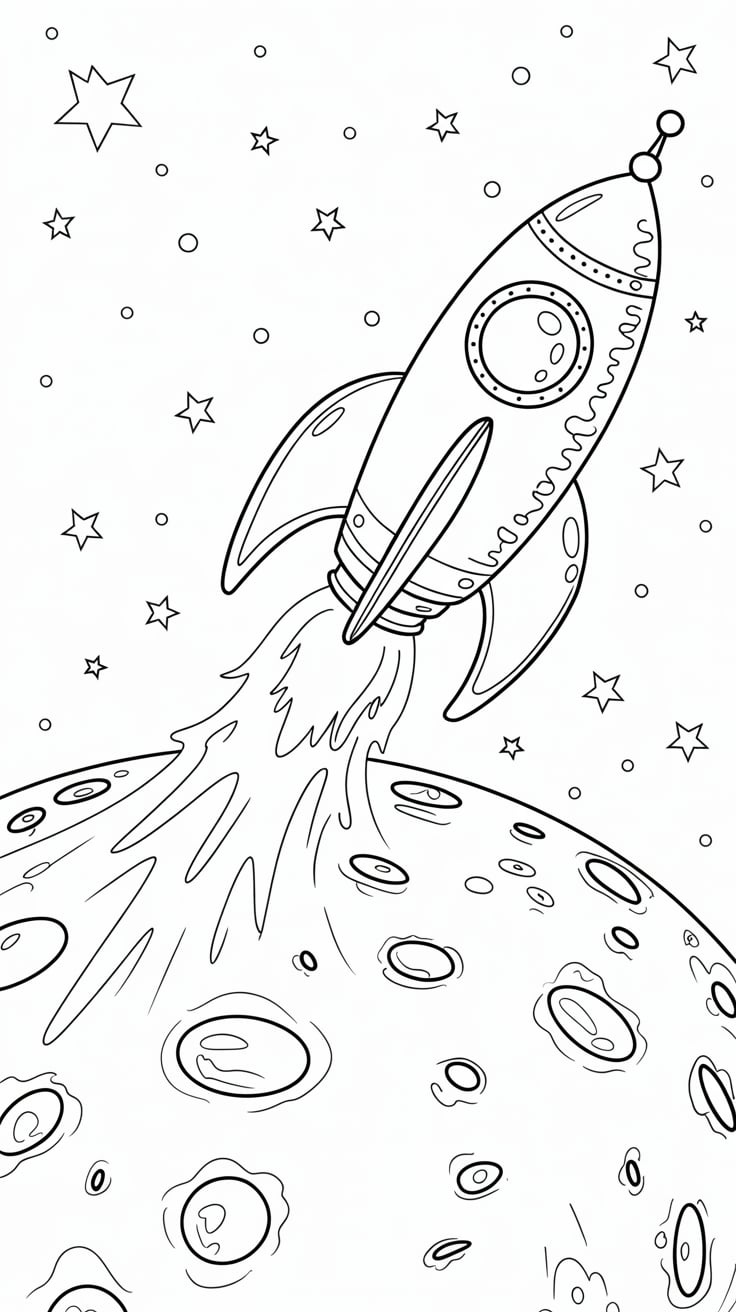 desenhos para colorir de foguete