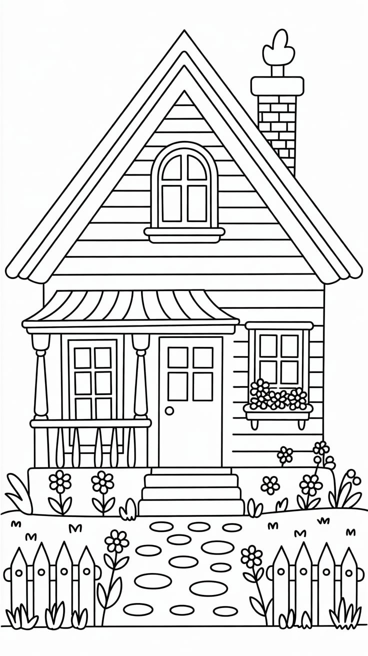 desenhos para colorir de casas