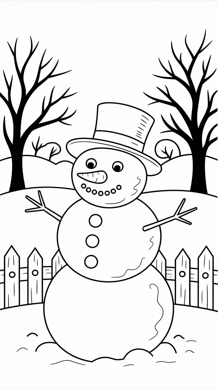 boneco de neve natal para colorir
