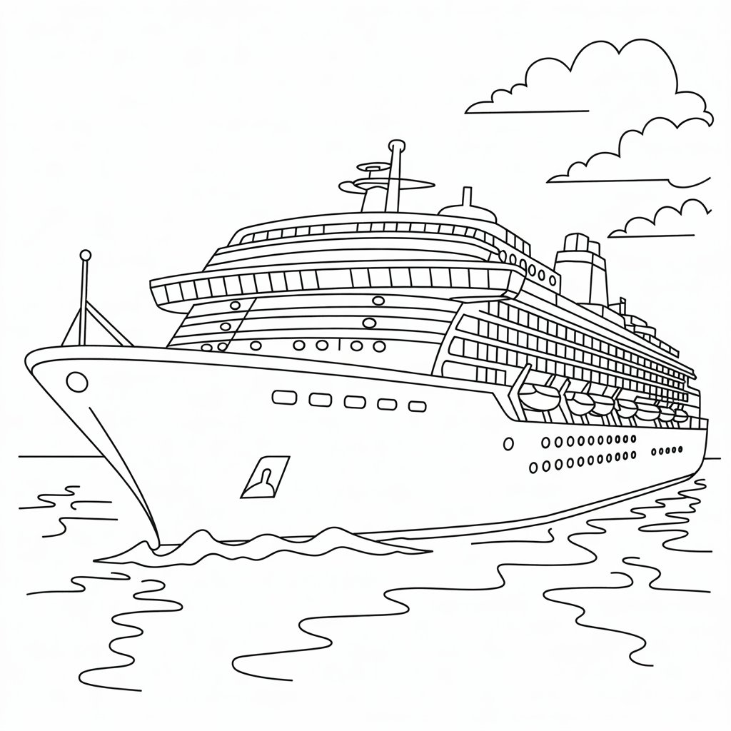 desenho para colorir barco