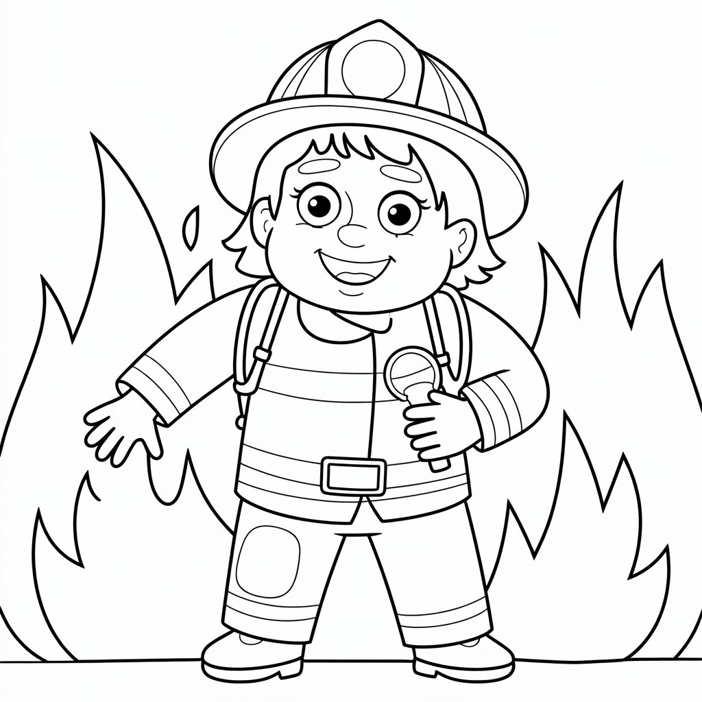 desenho de bombeiro para colorir