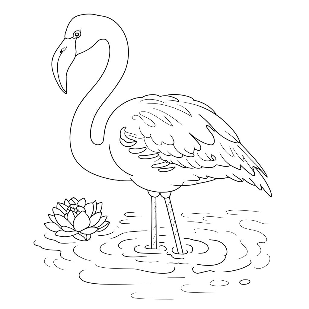 desenho para colorir do flamingo