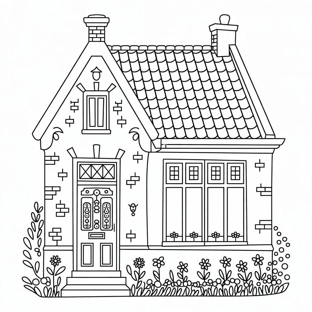 desenho de casas para colorir e imprimir