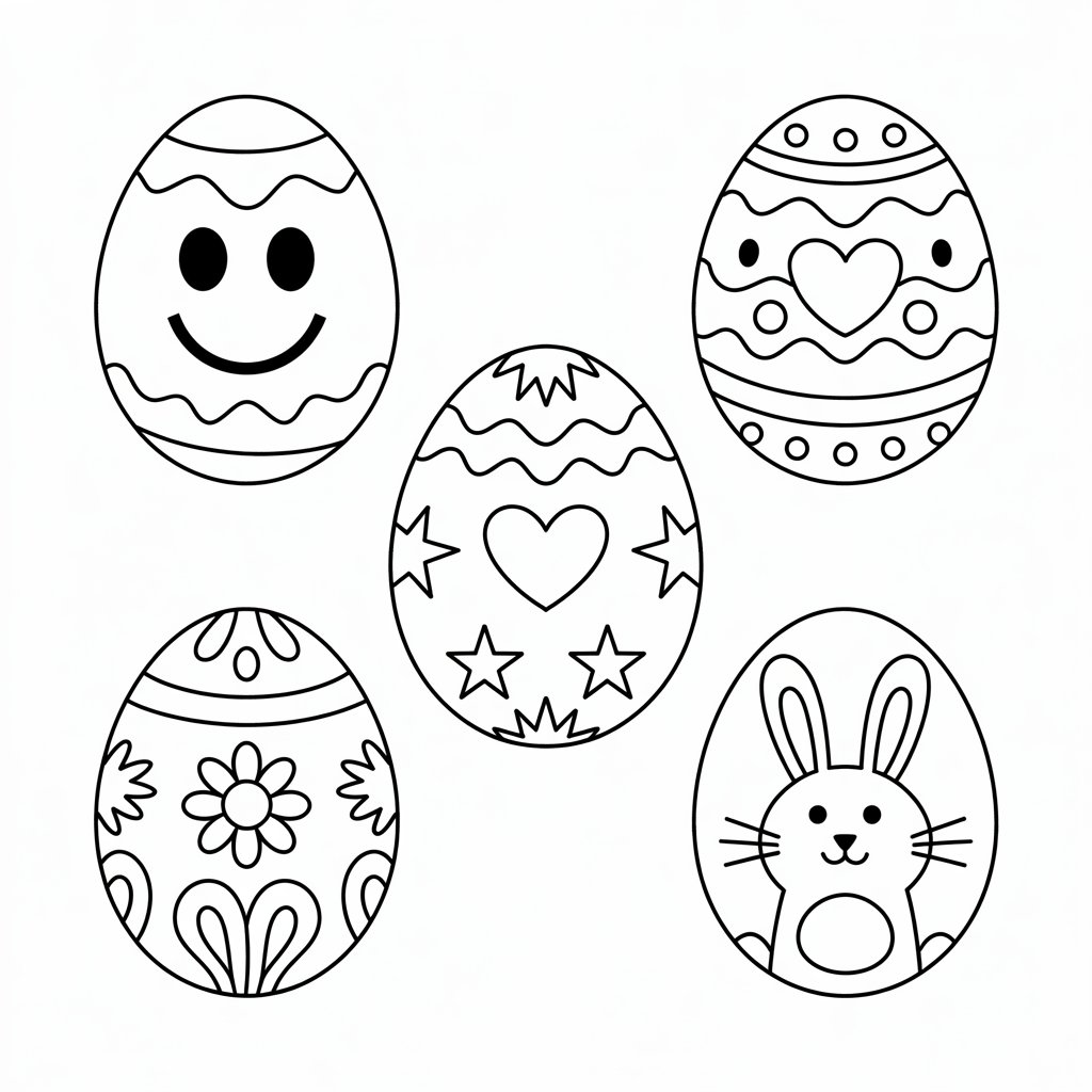 imagens de ovos de páscoa para colorir