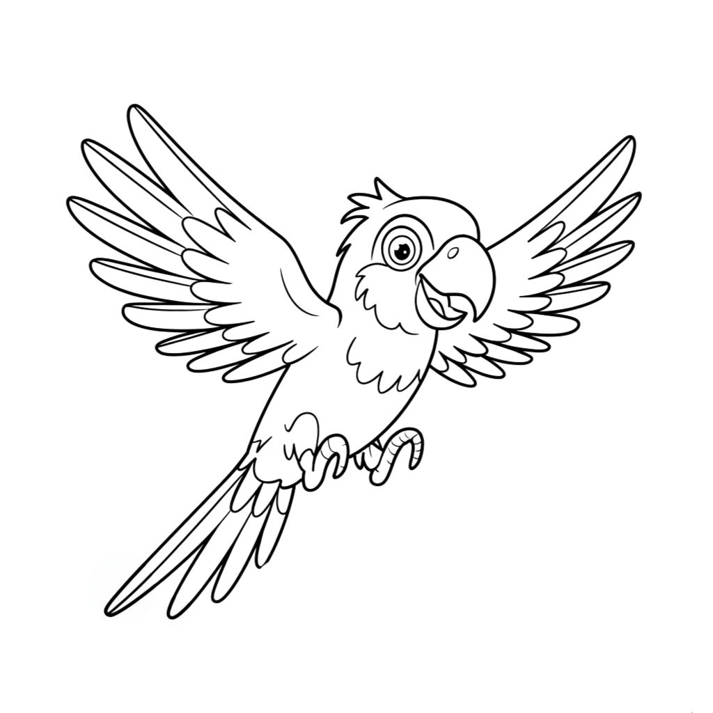 desenho de papagaio para colorir e imprimir