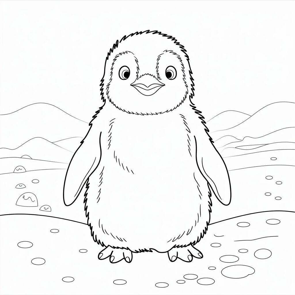 desenho para colorir pinguim