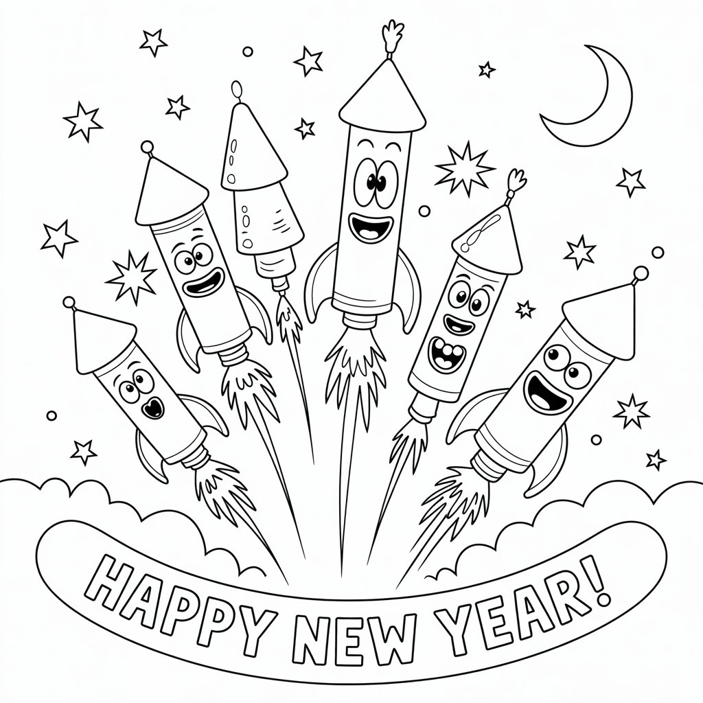 desenho de foguete para colorir