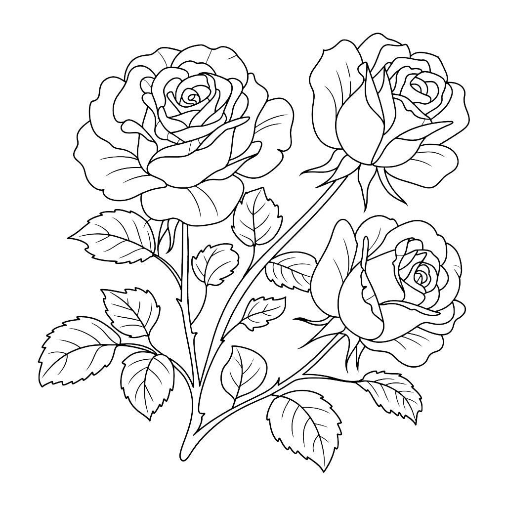 desenhos de rosa para colorir