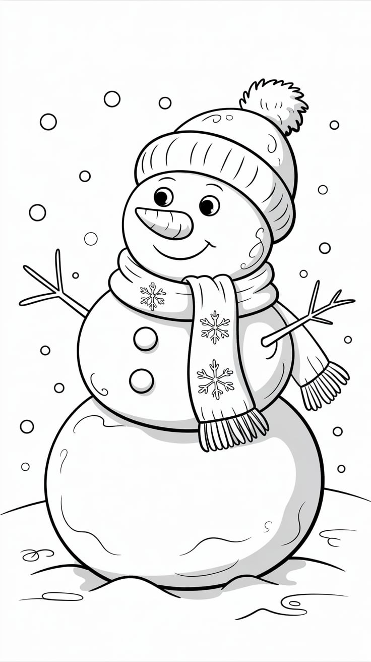boneco de neve desenho de natal para colorir