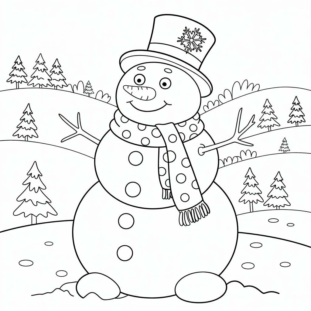 desenho para colorir boneco de neve