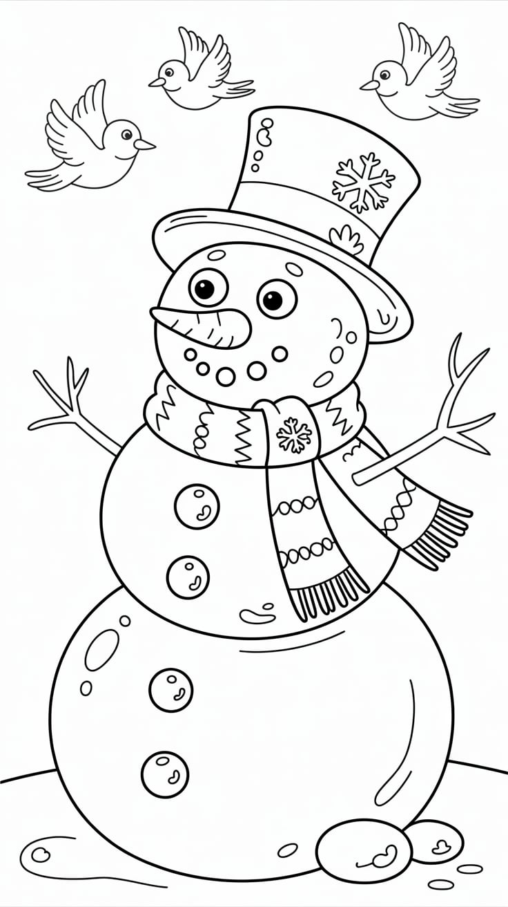 desenho do boneco de neve para colorir