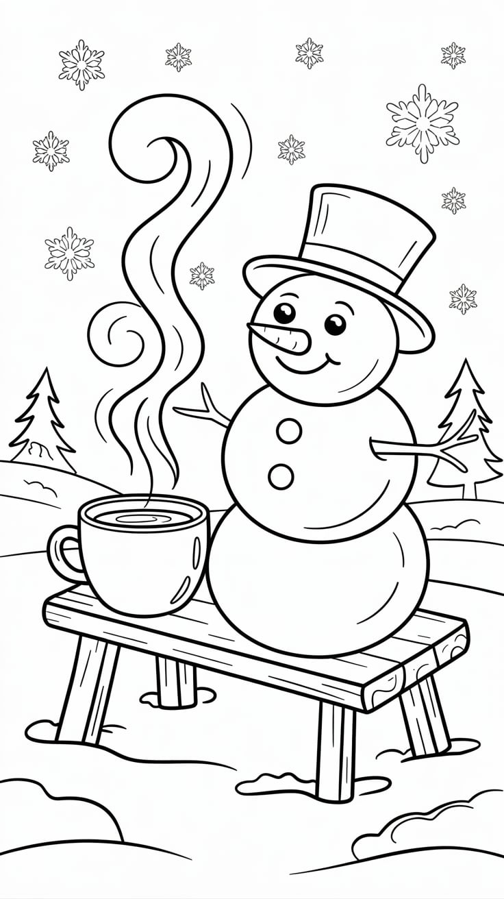 desenhos para colorir de boneco de neve