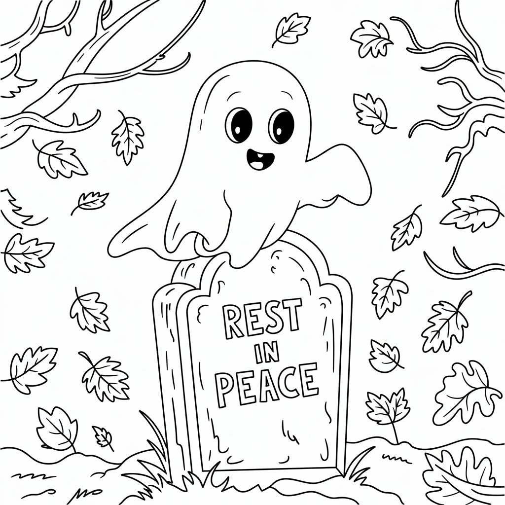desenho para colorir fantasma