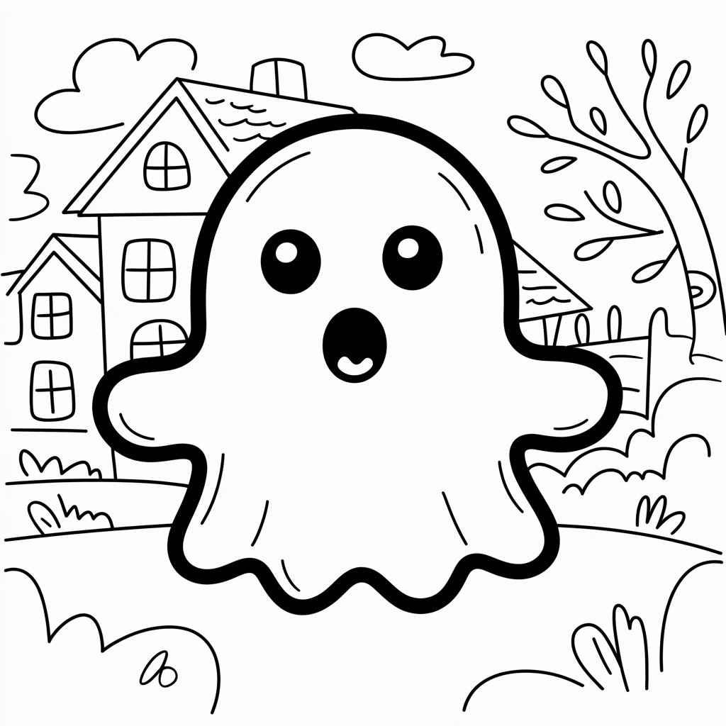 imagem de fantasma para colorir