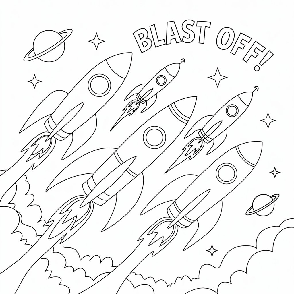 foguete desenho colorir