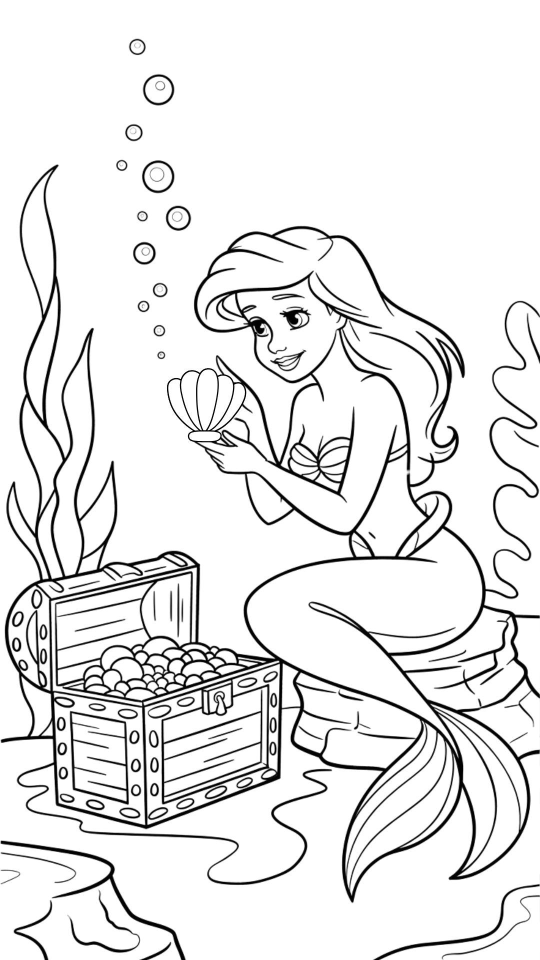 desenho para colorir sereia ariel