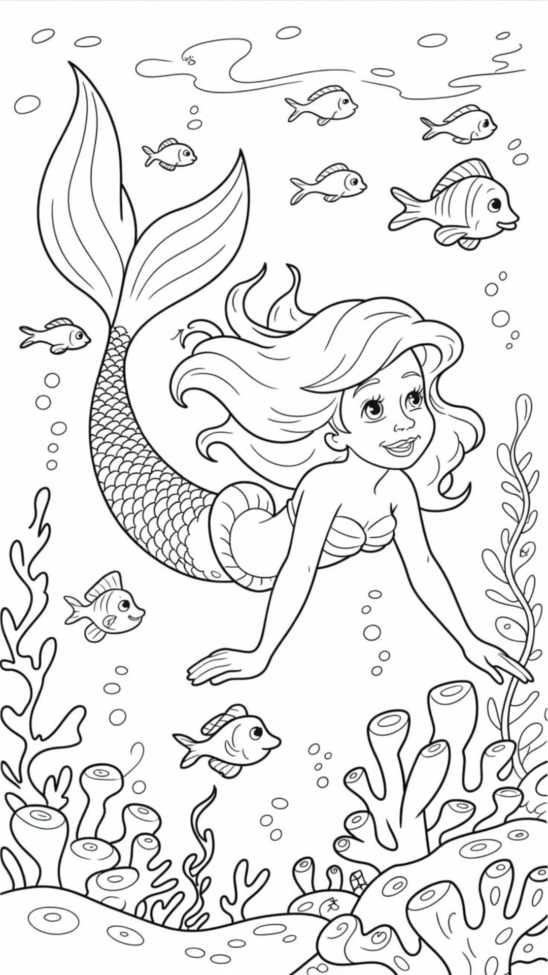 princesa ariel para colorir