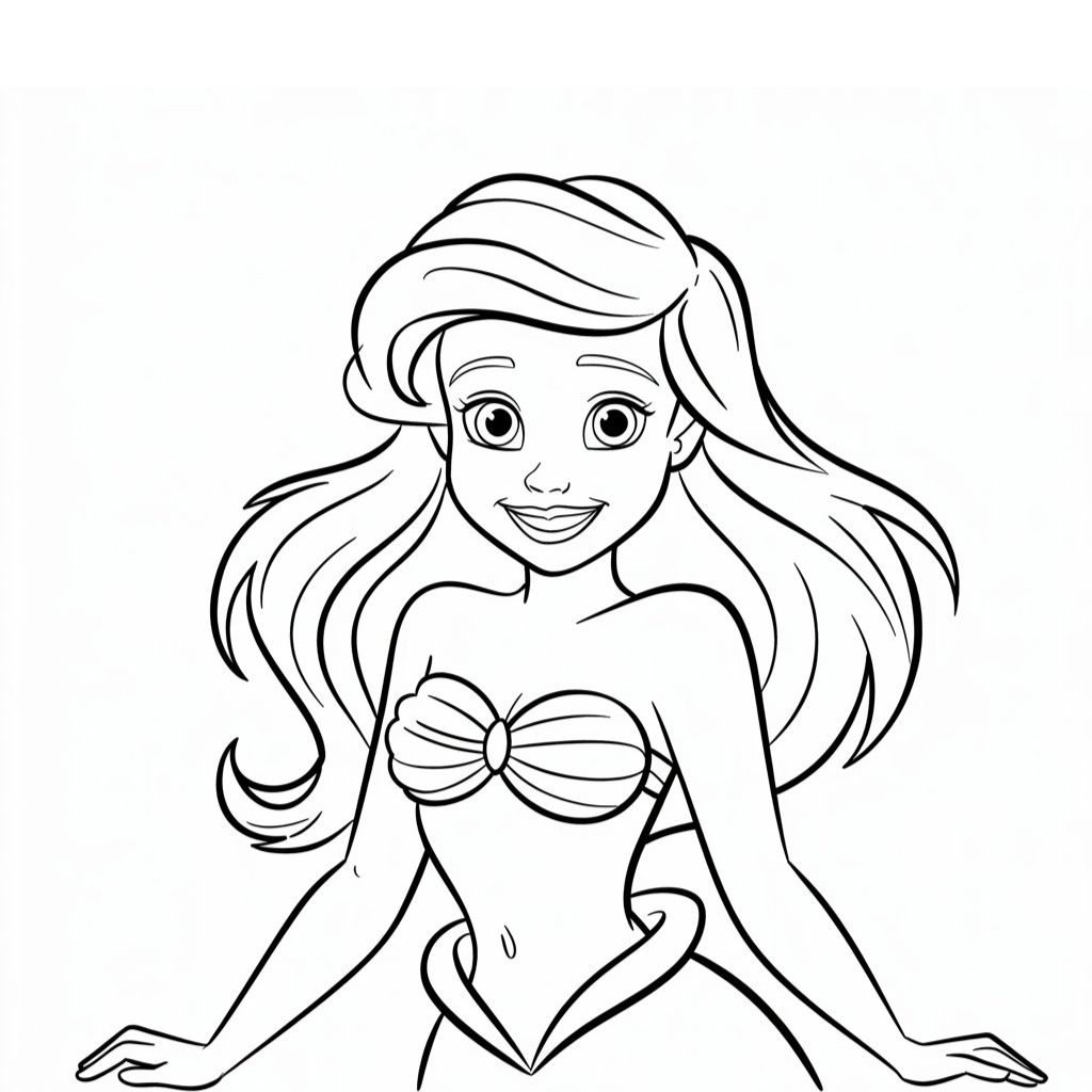 desenho colorir ariel