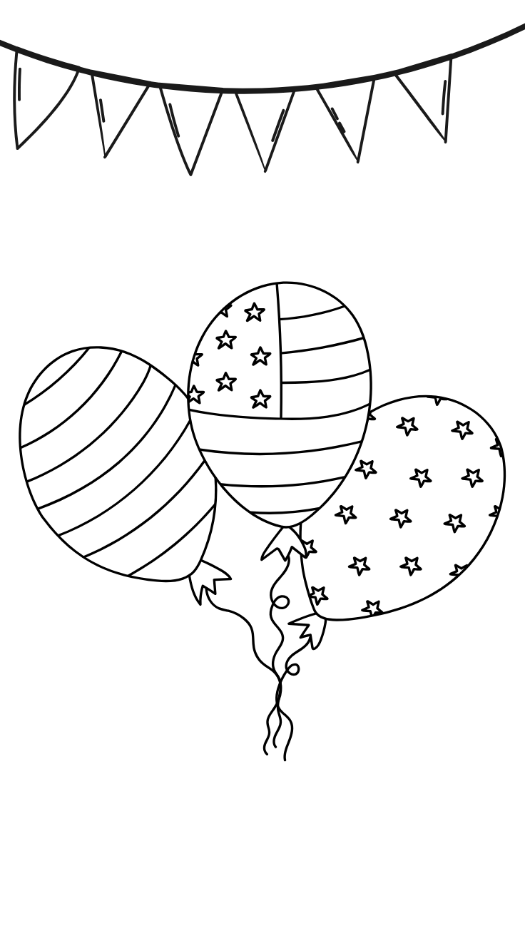 desenho de balão de aniversario para colorir