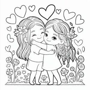 desenho para colorir de bff