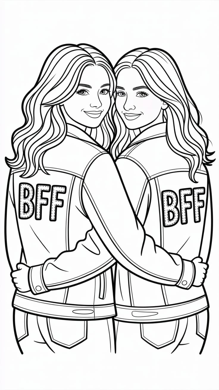 desenhos kawaii para colorir de bff