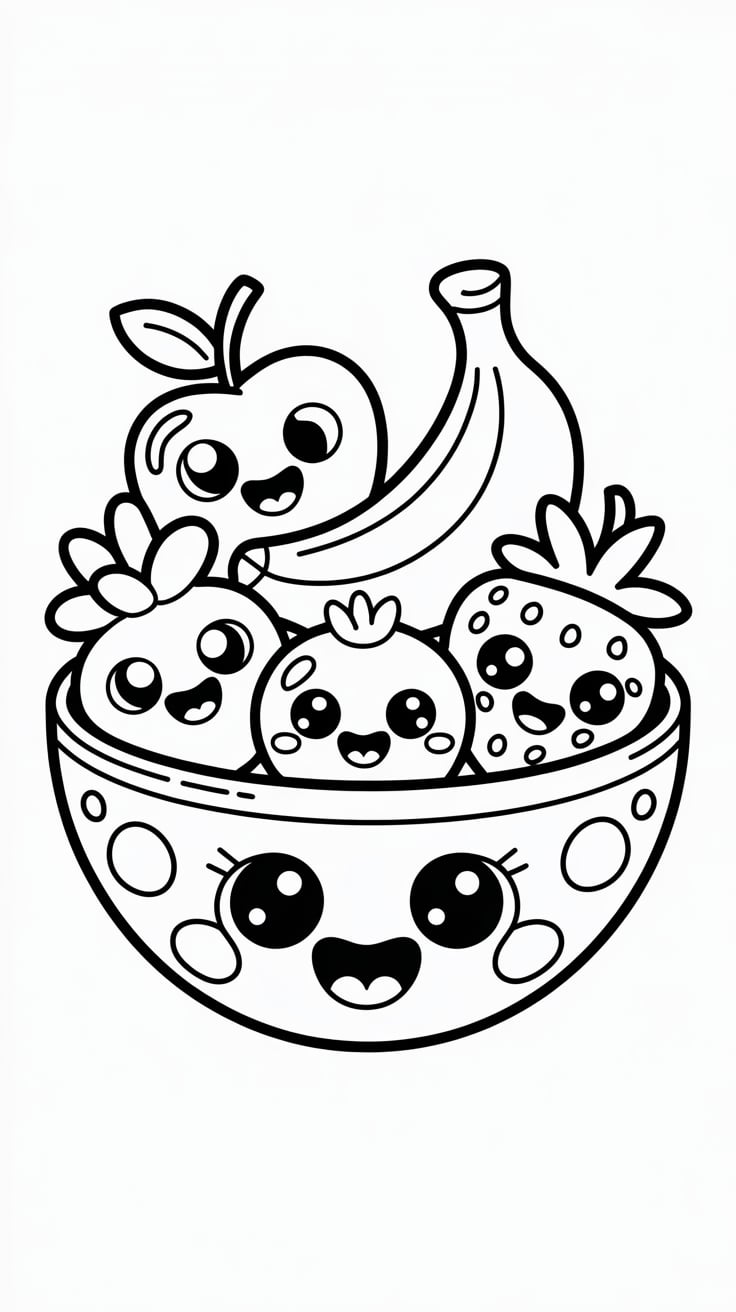 frutas desenho para colorir
