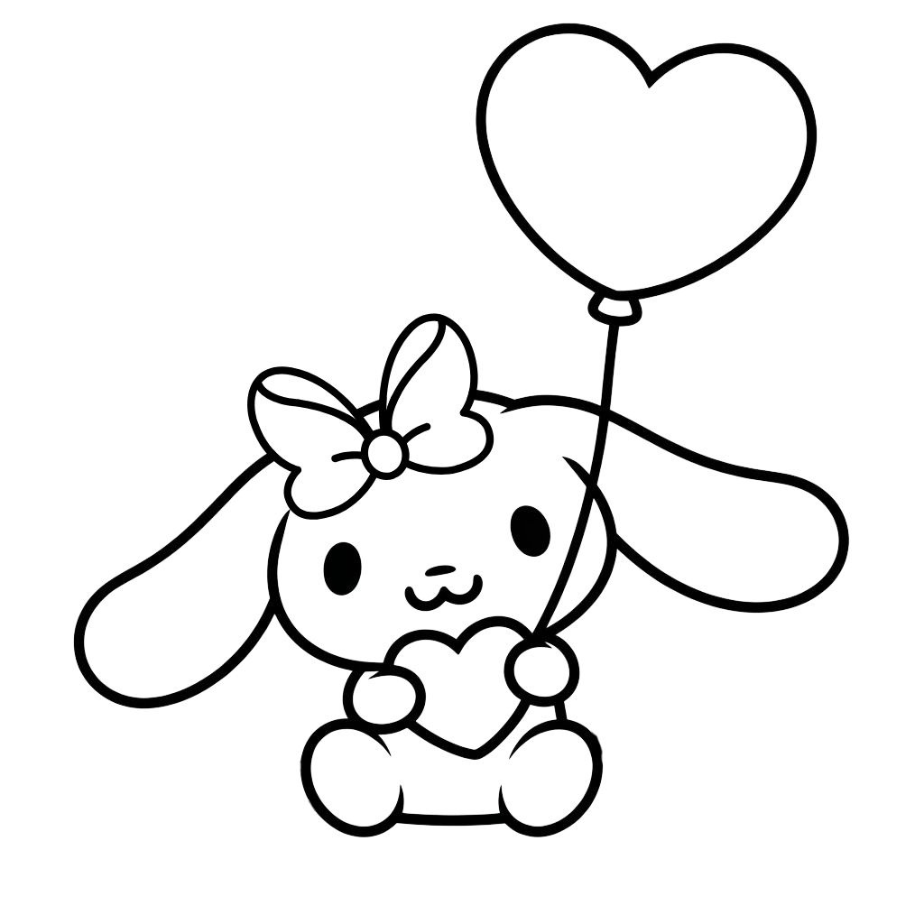 cinnamoroll hello kitty para colorir