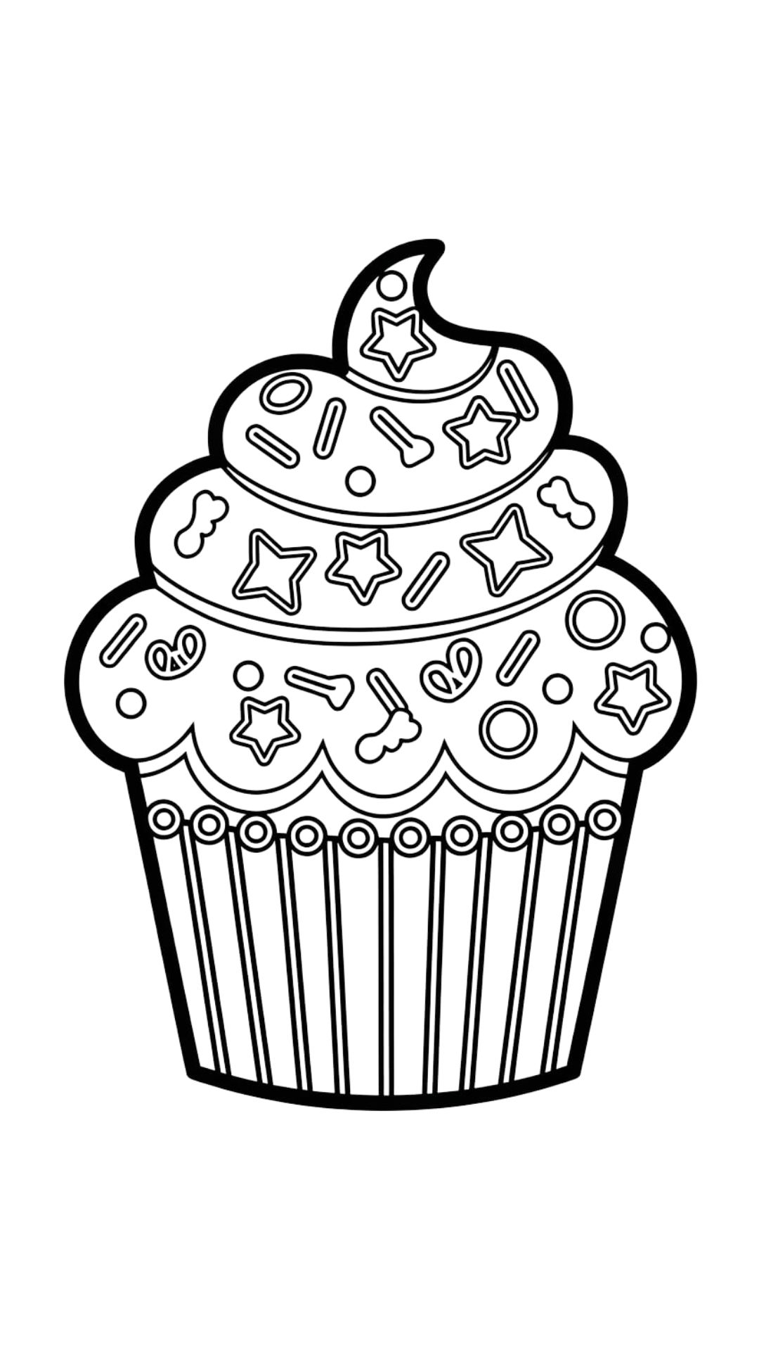 imagem de cupcake para colorir
