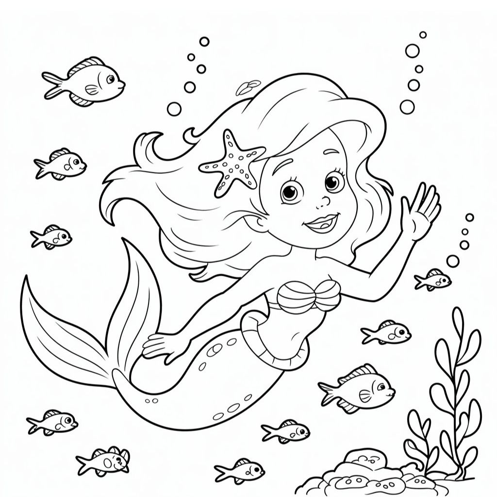 desenhos para colorir ariel