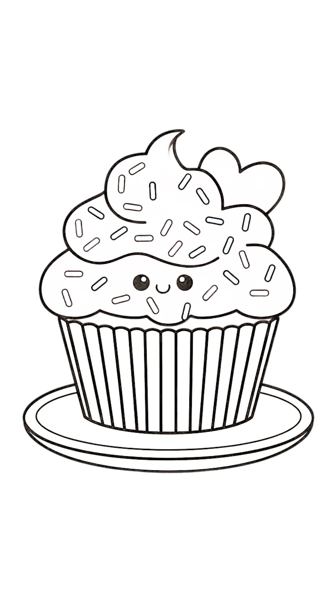desenho para colorir de cupcake kawaii