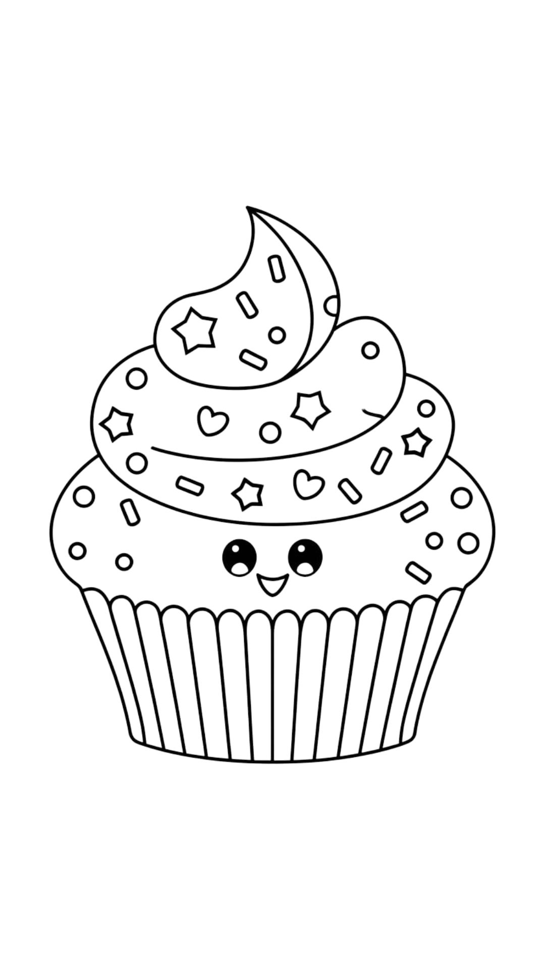 cupcake para imprimir e colorir