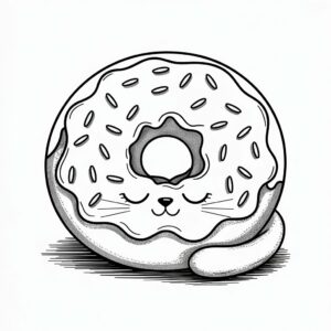 desenho para colorir donuts