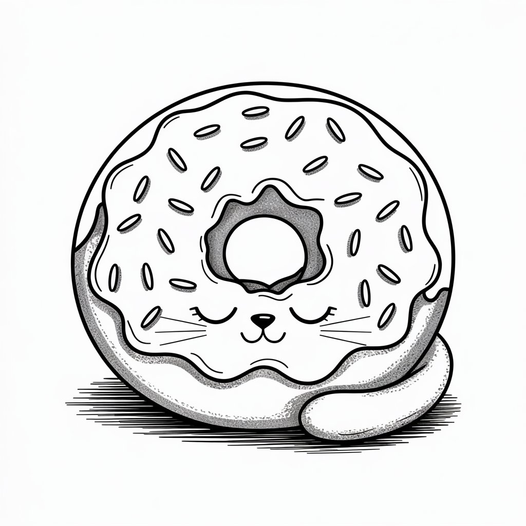 desenho para colorir donuts