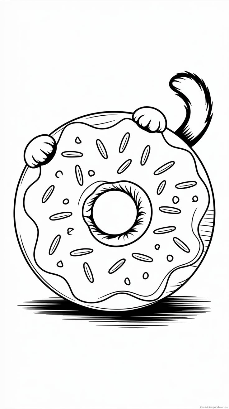 cute donut coloring pages