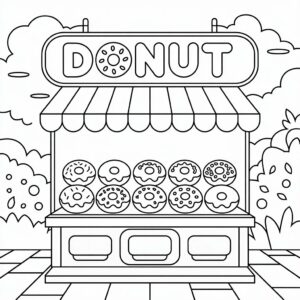 desenhos de rosquinhas kawaii para colorir