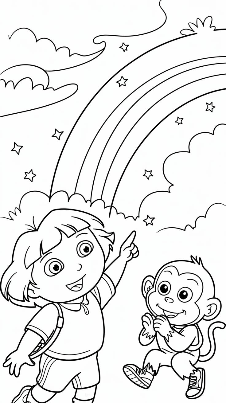 desenho da dora para colorir