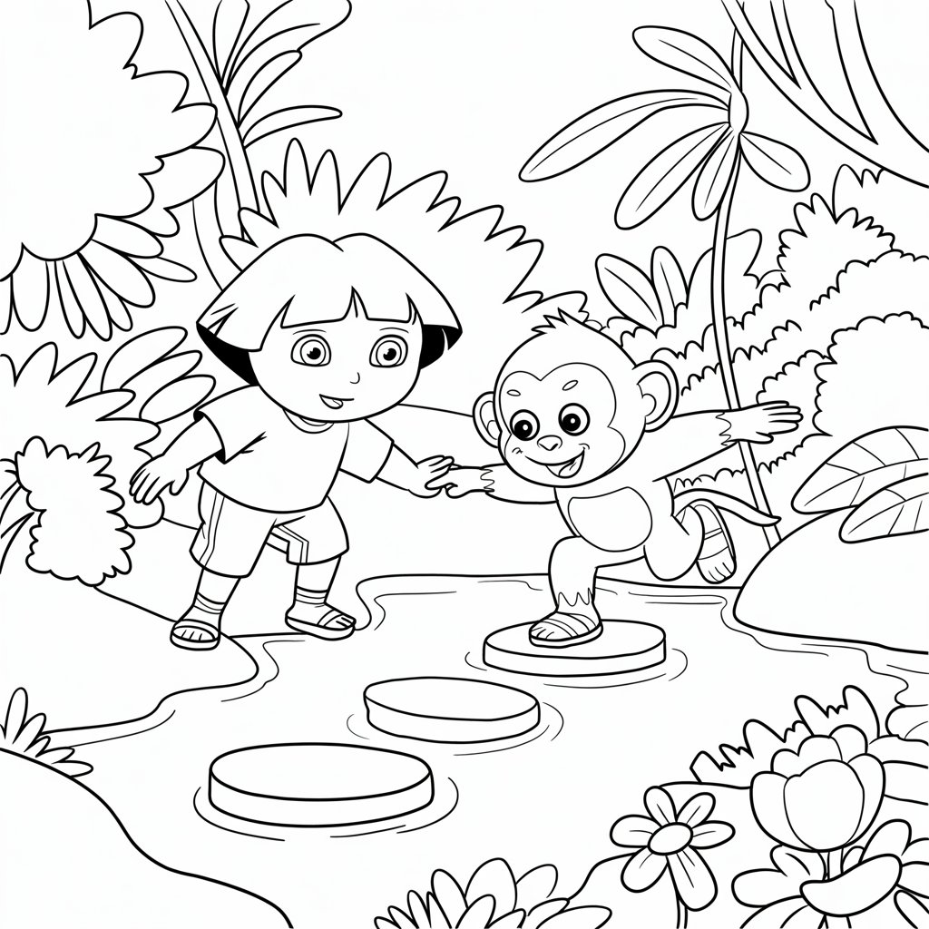 dora aventureira desenhos para colorir