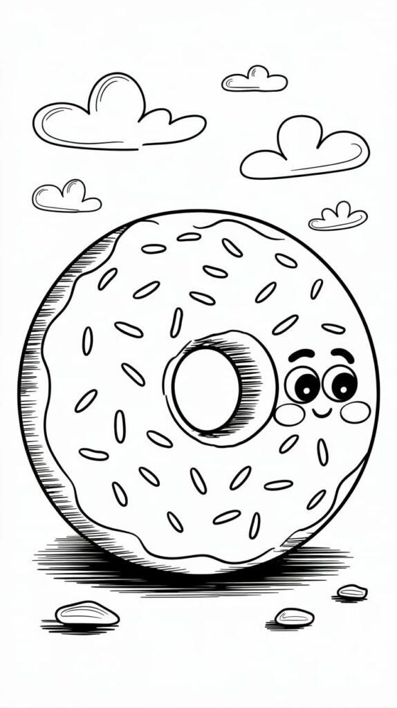 cute donuts coloring pages