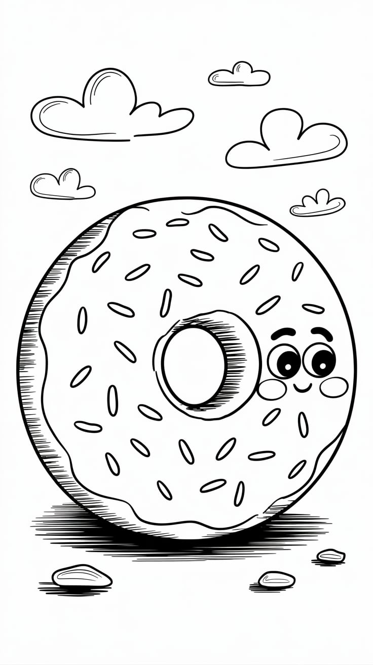 cute donuts coloring pages