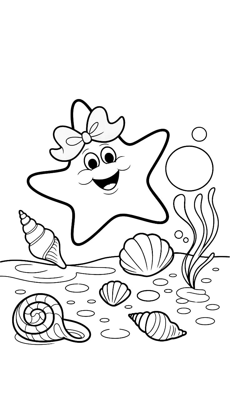 desenho da estrela-do-mar para colorir