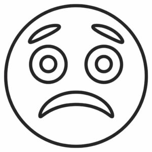 emoji triste para colorir