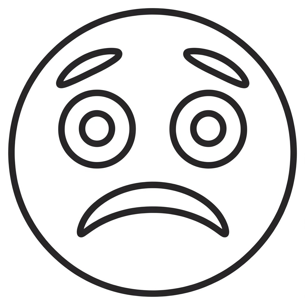 emoji triste para colorir