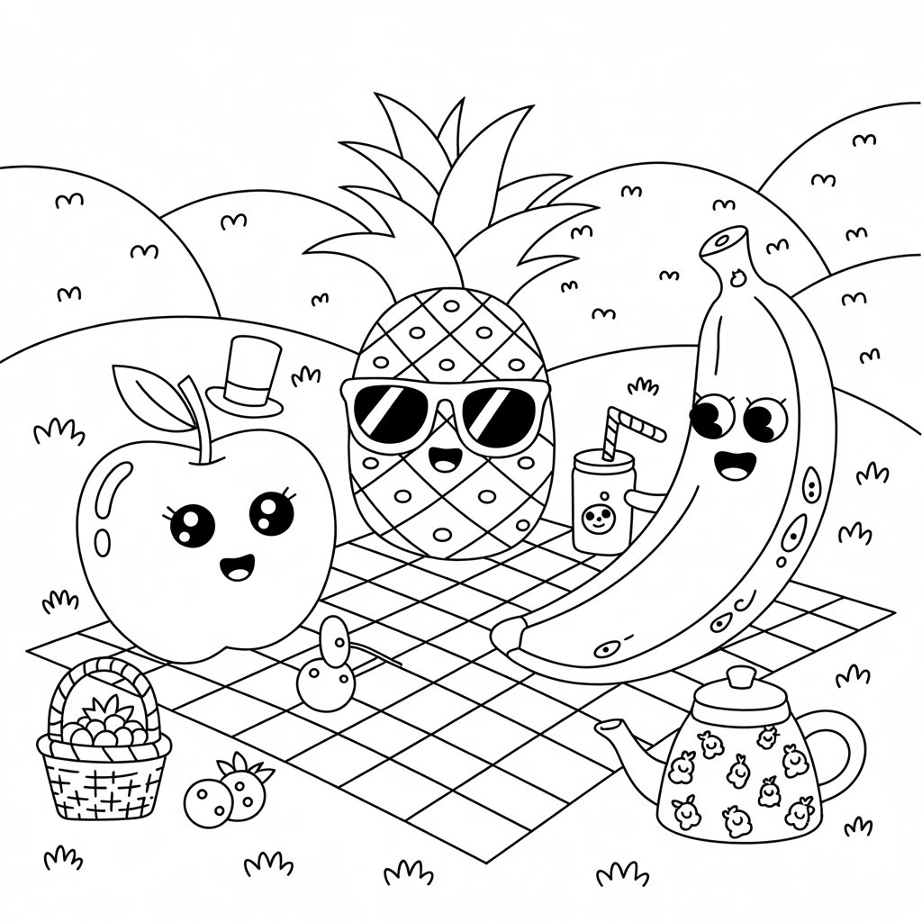 desenhos de frutas para colorir e imprimir