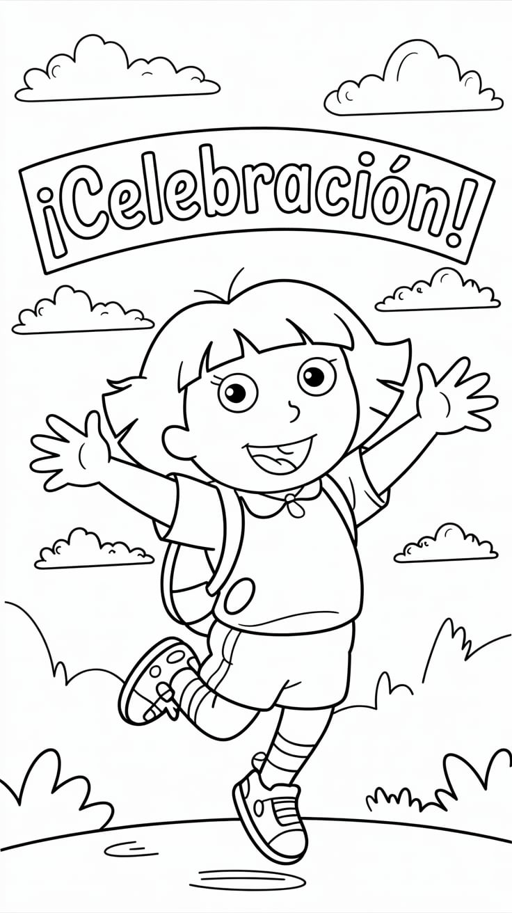 desenho dora para colorir